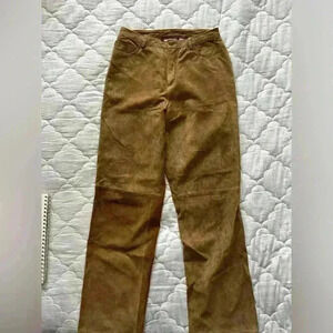 Tan Suede Leather  Pants Size 10